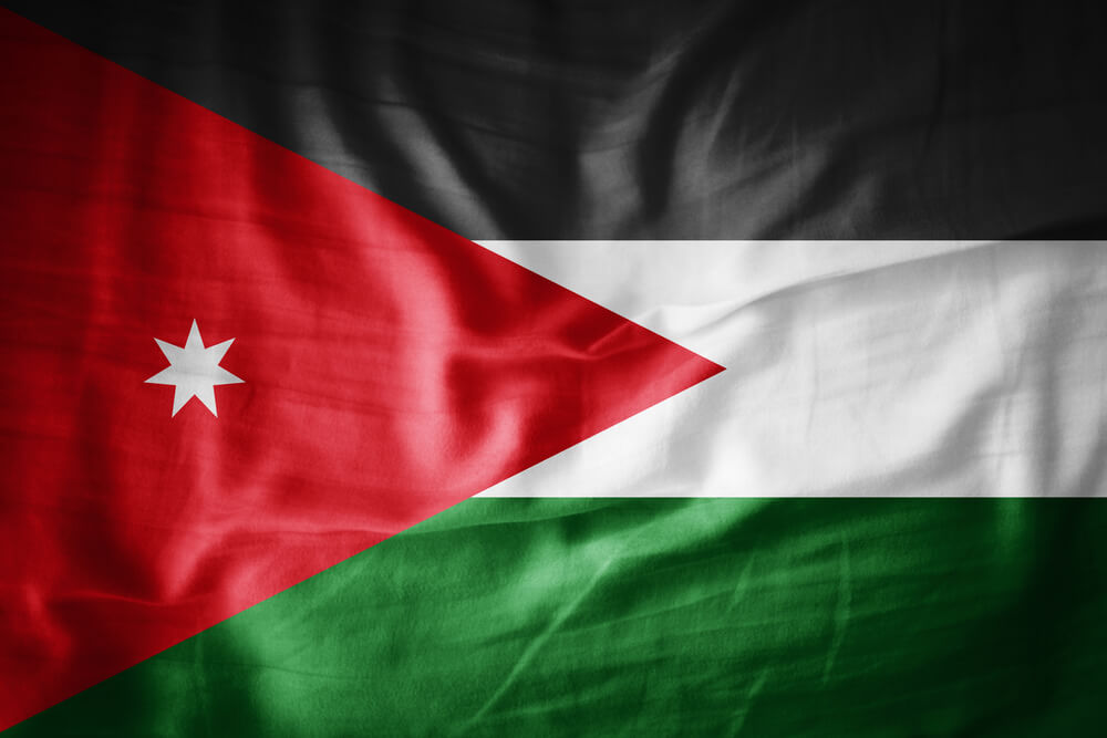 Jordan flag on grunge fabric