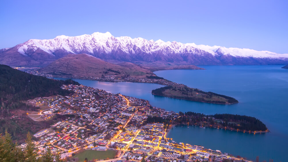 Popular spectacular view of Queenstown in New Zealand