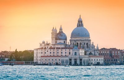 Church Saint Maria della Salute at sunset, Venice, Italy