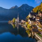 Hallstatt mountain village with Hallstatter See in the Austrian Alps