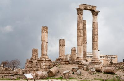 Temple of Hercules in antique citadel in Amman, Jordan