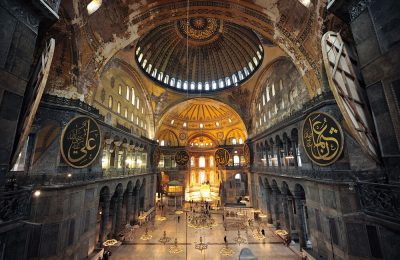 The interior of Hagia Sophia, Ayasofya, Istanbul, Turkey.