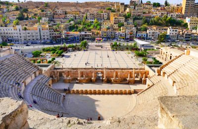 View of The Ancient Roman Theatre from The Upper Balconies in Amman, Jordan