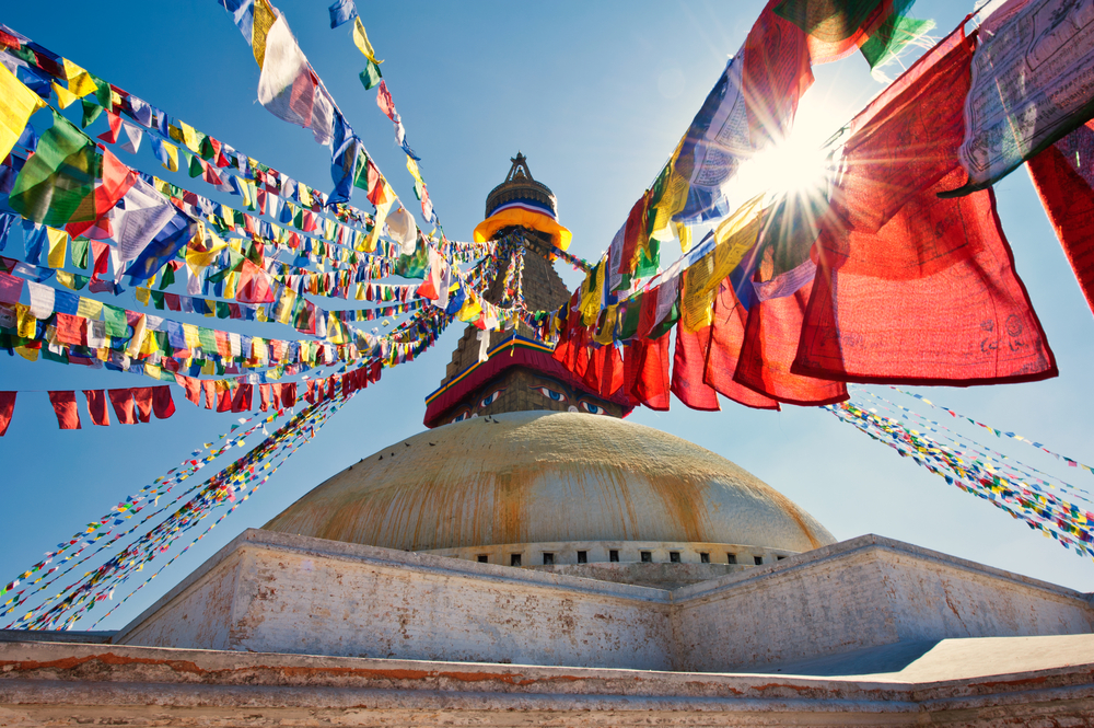 Boudhanath Stupa in the Kathmandu valley, Nepal