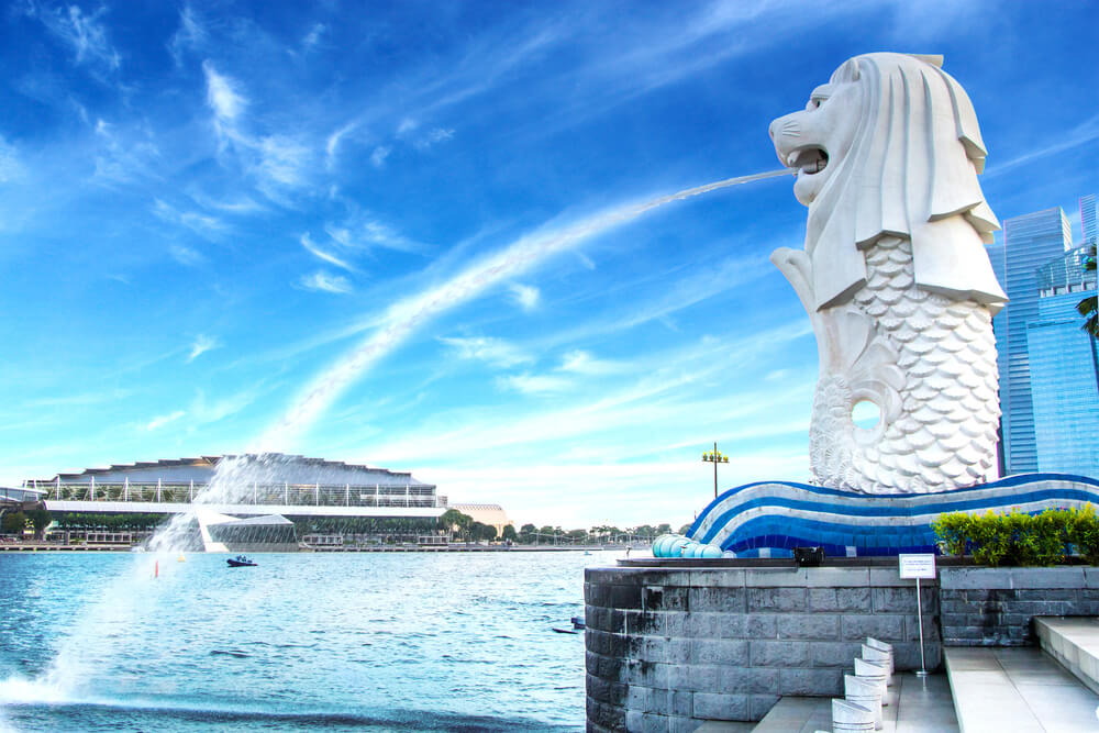 The Merlion fountain in Singapore HDR photo stlye